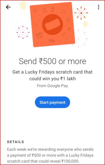 google pay 1 lakh scratch card reward